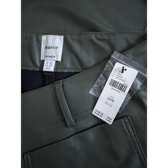 NWT Size 20W- The Colette Faux-Leather Crop Wide-Leg Pants Maeve (NWT US$ 148) - Picture 8 of 16